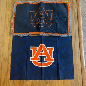 Auburn University Pillow Sham & Pillow Case AU Navy with Orange AU Gingham